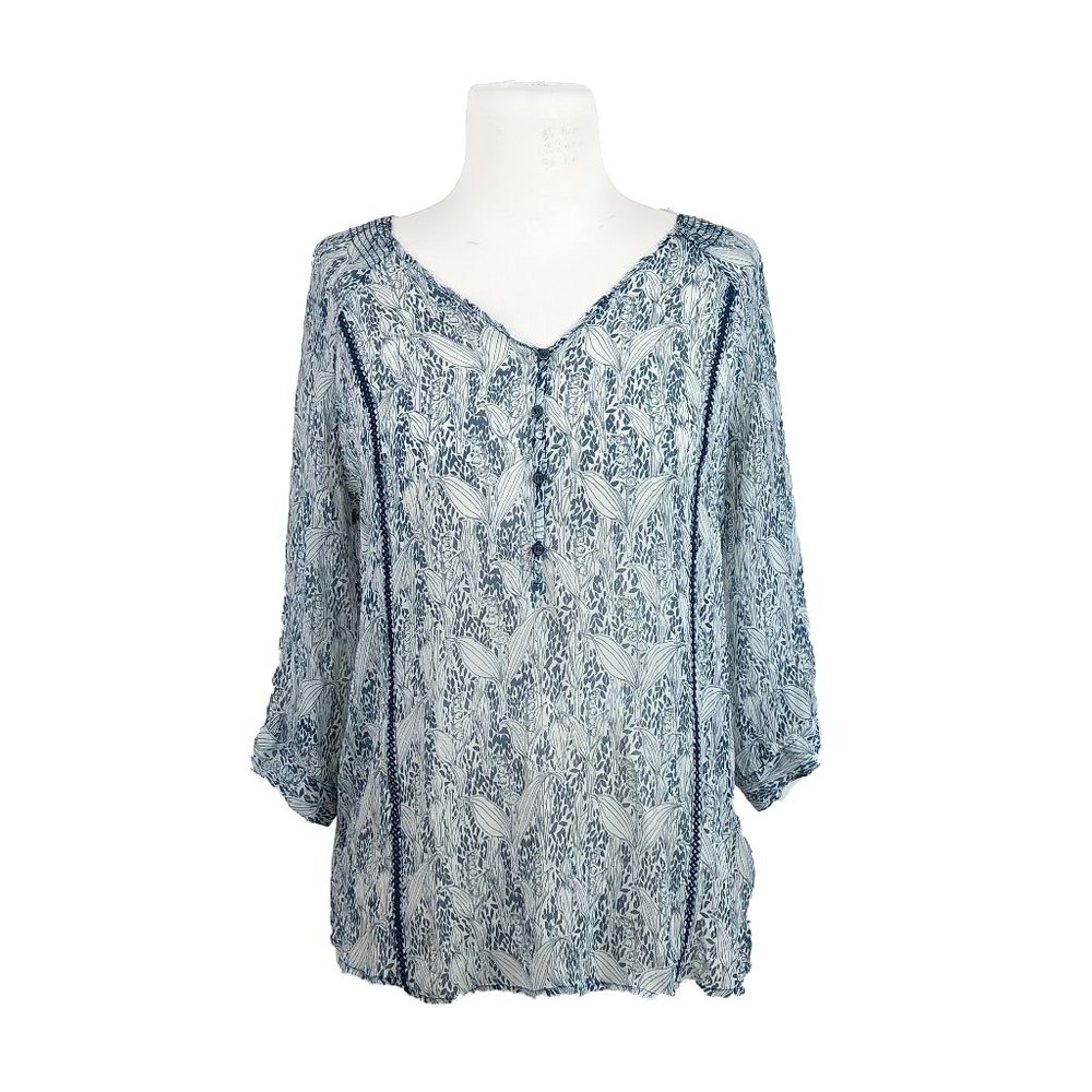 Left On Houston S Small Silk Popover Blouse Floral